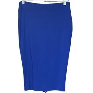 Eva Langoria back zip pencil skirt electric blue sexy flattery bodycon size M